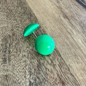 Candy Dot Stud Round Green Earrings